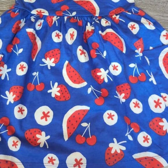Hanna Andersson Blue and Red Fruit Print Dress size 6/7 - Picture 2 of 4